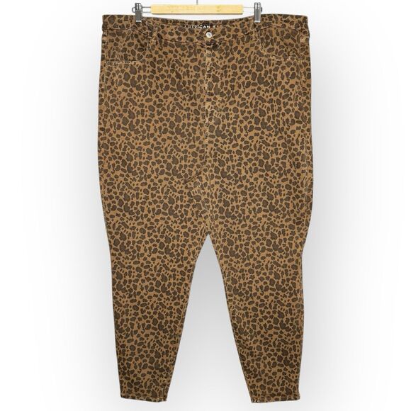 American‎ Eagle Leopard Jegging Next Level Stretch Curvy Super Hi-Rise Womens 24 - Picture 1 of 7
